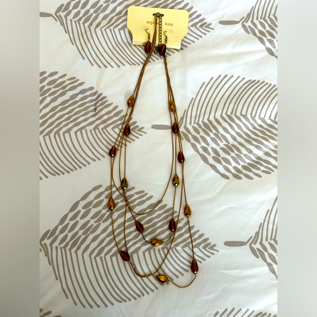 Sophia & Kate Gold Earrings And Necklace Set *Nwt